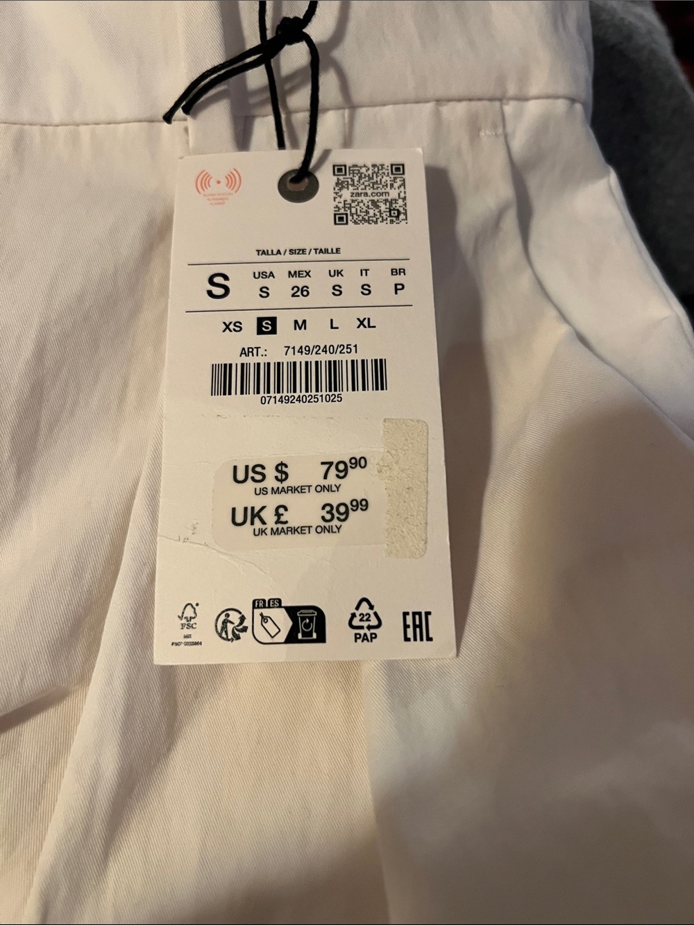 Zara White High-Waist Pleated Pants - Picture 5 of 7
